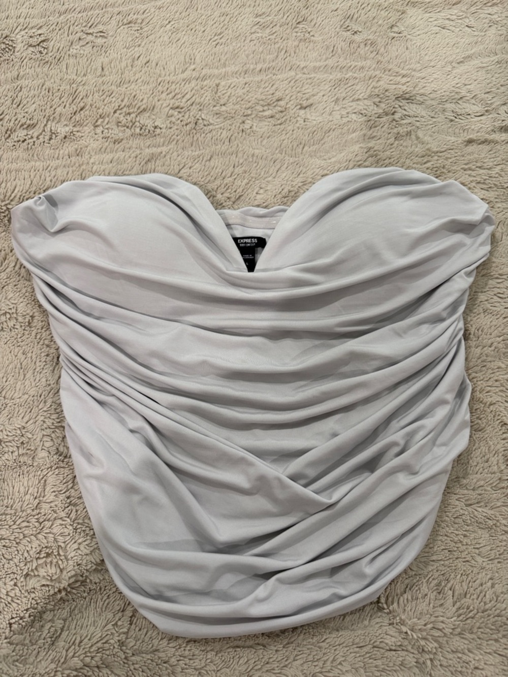 EXPRESS Body contour collection STRAPLESS Ruched Light Gray